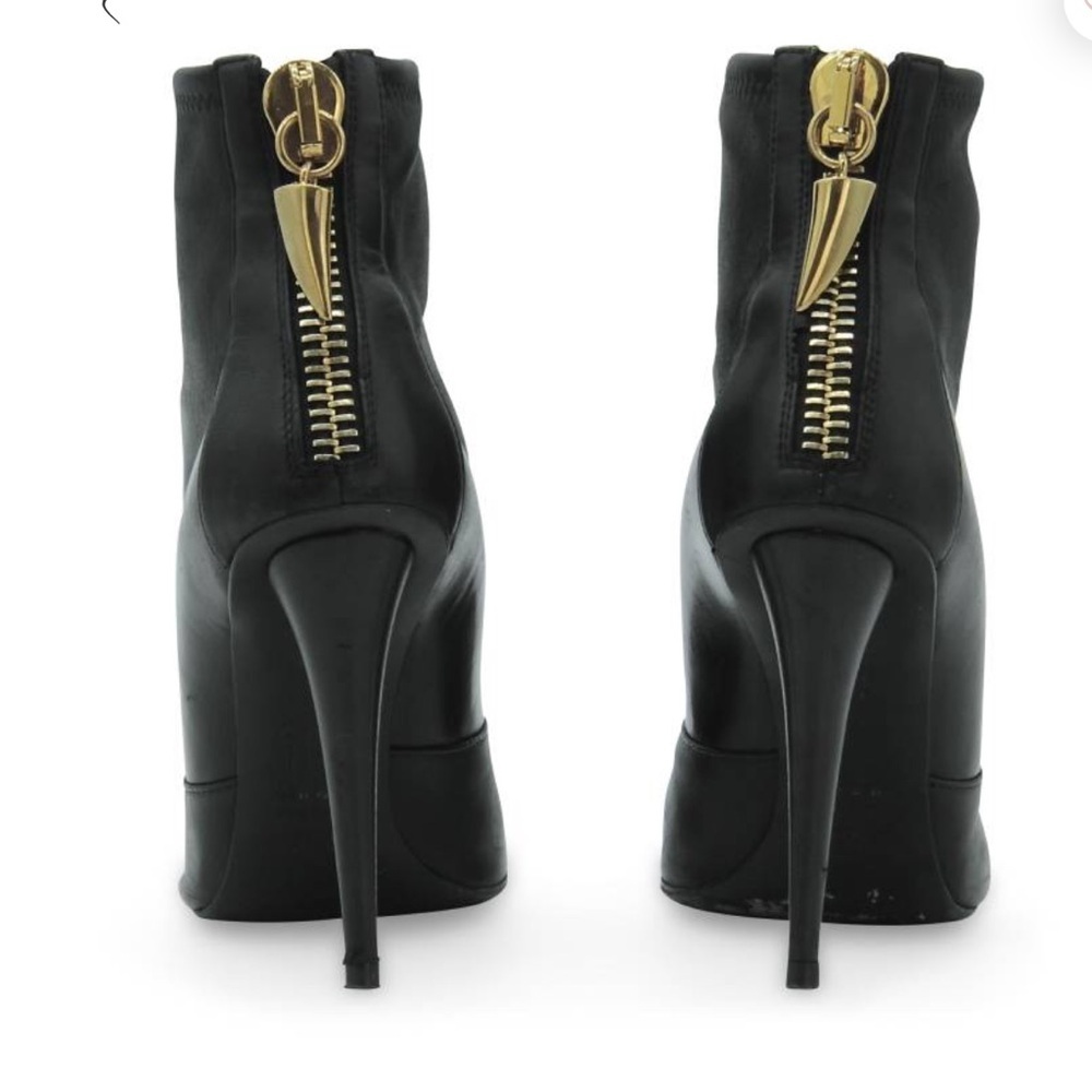 Giuseppe Zanotti Black Leather Heeled Ankle Boots Sz 37 - Picture 4 of 16